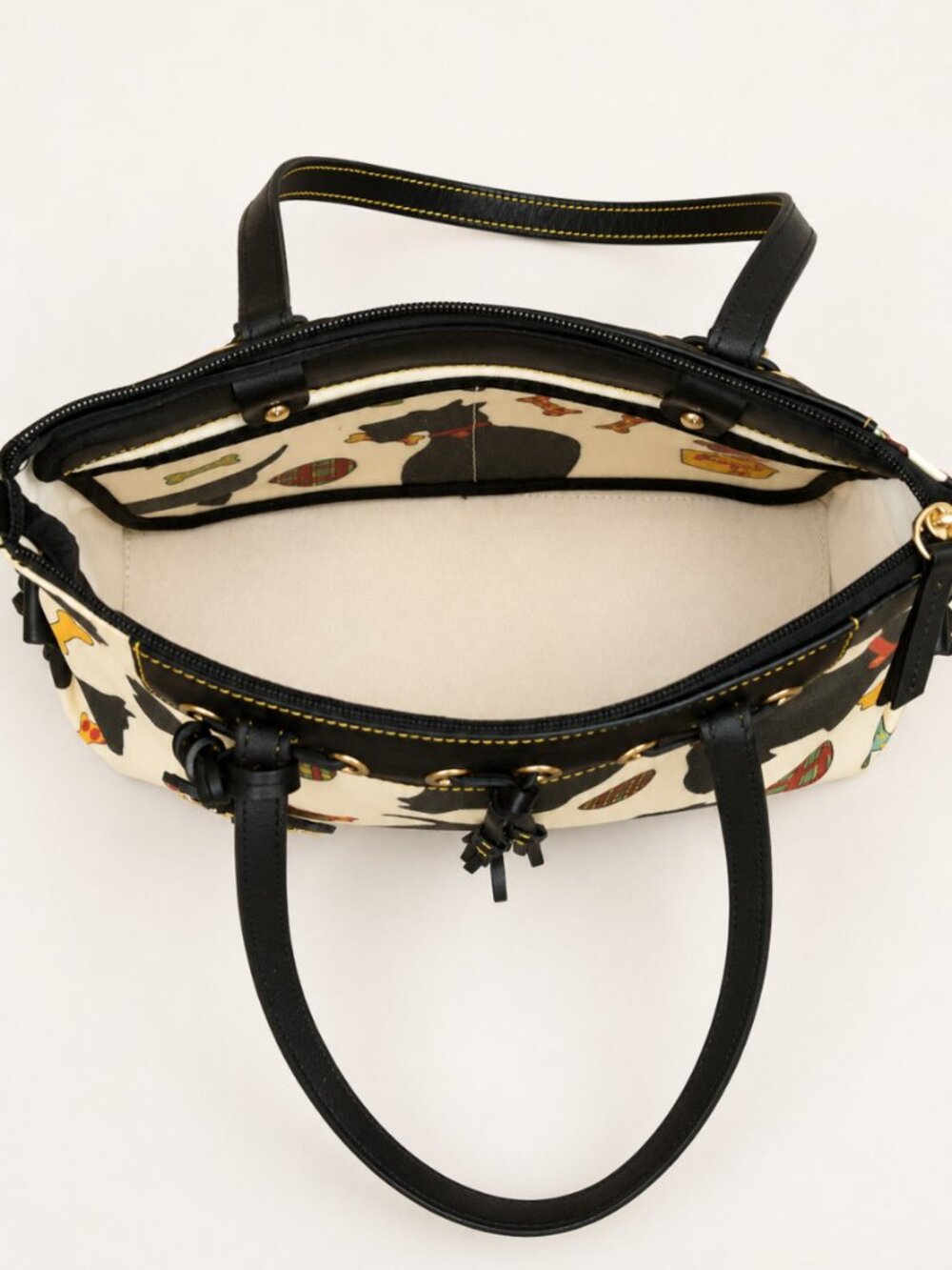 Dooney & Bourke Scottie Dog Print Tote Shoulder Bag USA Vintage Coated Canvas - Picture 9 of 11